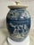 1980s 1988 Turn & Burn Seagrove Nc Hand-Carved Blue Stoneware Covered Jar For Sale - Image 5 of 11