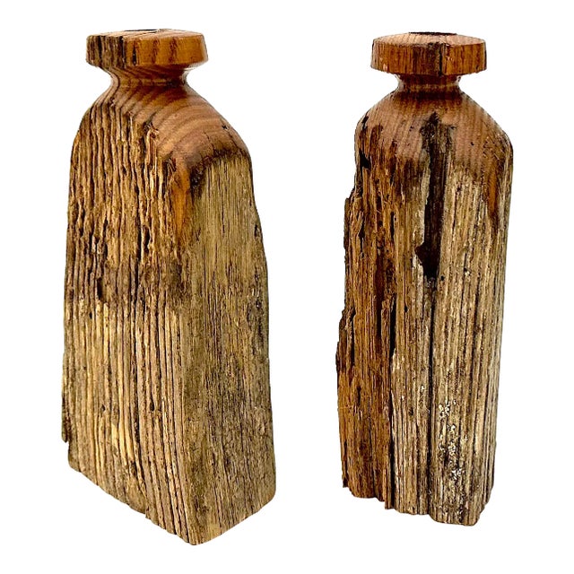 1960s Handmade Live Edge Weed Pot Vases - a Pair For Sale