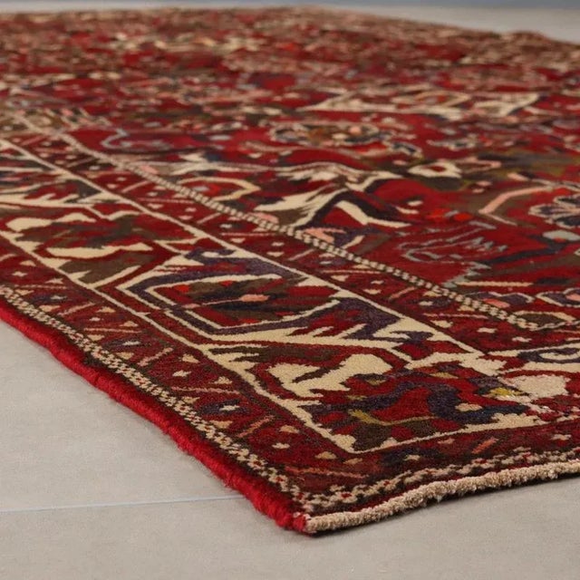 Antique Heavy Knot Wool and Cotton Bakhtiari Rug For Sale - Image 4 of 10