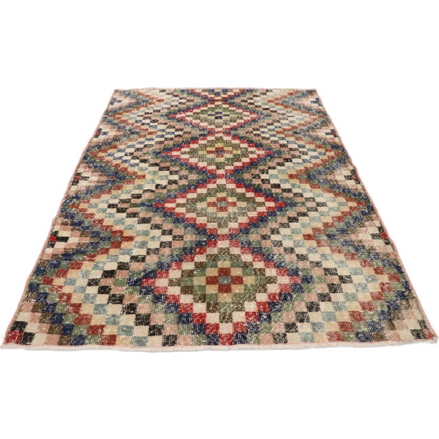 Vintage Turkish Sivas Rug, 04'05 X 05'10 For Sale - Image 4 of 10