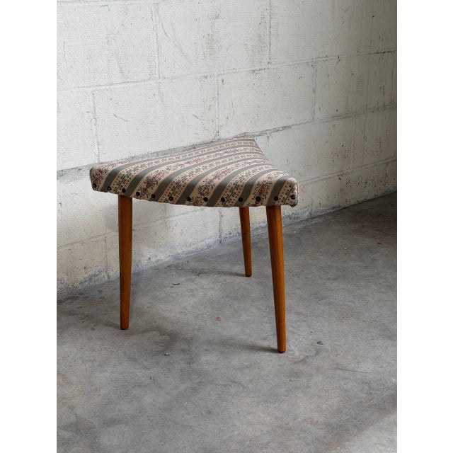 Vintage Danish Mid Century Modern Teak Corner Ottoman Stool For Sale In Los Angeles - Image 6 of 9