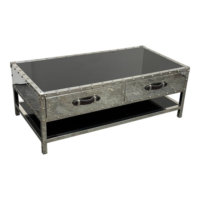 Z Gallerie Flight Trunk Coffee Table For Sale