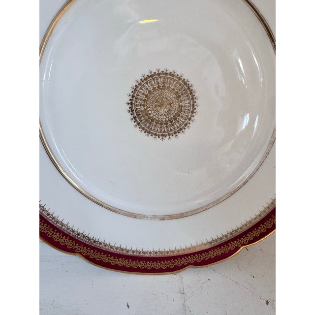 Vintage C.H. Field Haviland Limoges dinner Plate Measures 9.75” Made from French Porcelain Red & Gold Gilt patterned...