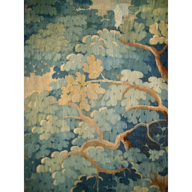 Aubusson French Tapestry Verdure Red Parrot in a Tree 18 Century For Sale - Image 14 of 15