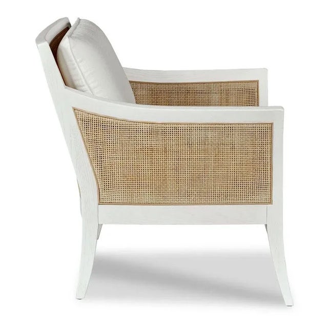 Transitional Woodbridge Furniture Kiawah Lounge Chair in Alabaster Finish For Sale - Image 3 of 4