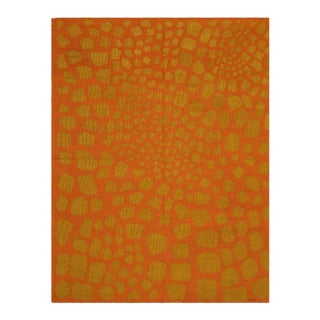 6x8 Coral Flat Weave Wool Fading Pebbles Geometric Modern Carpet Rug For Sale