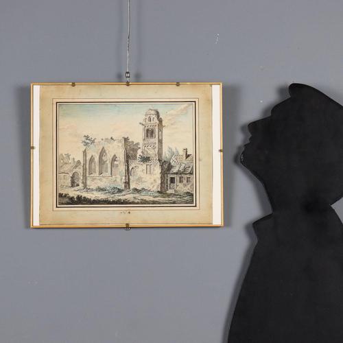 Watercolor and ink on paper. At the bottom left is the inscription 'I. F. Gout Dell. 1782'; in the center is the number 4,...