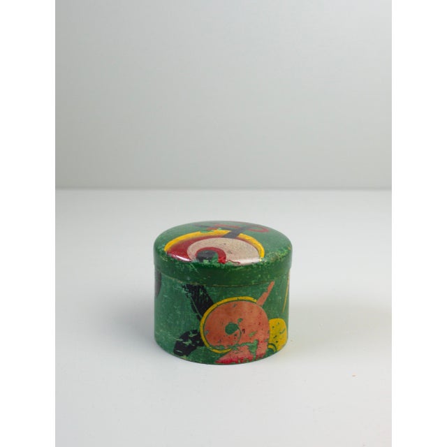 Green Art Deco Abstract Wooden Lidded Container, 1930s For Sale - Image 8 of 9