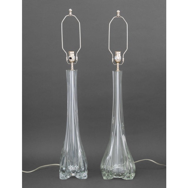 Contemporary Vaughan Designs Glass Column Lamps, 2 For Sale - Image 3 of 9