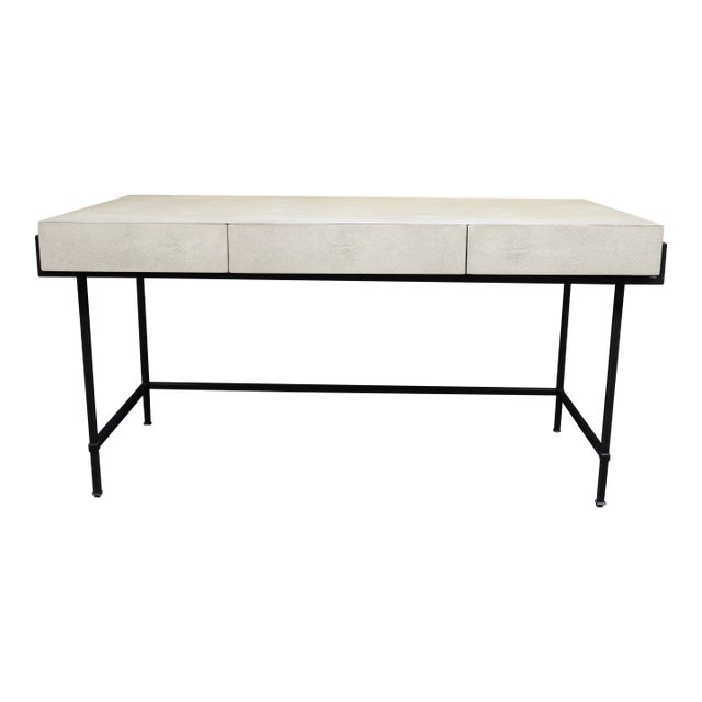 Lillian August for Hickory White Faux Shagreen Writing Desk For Sale