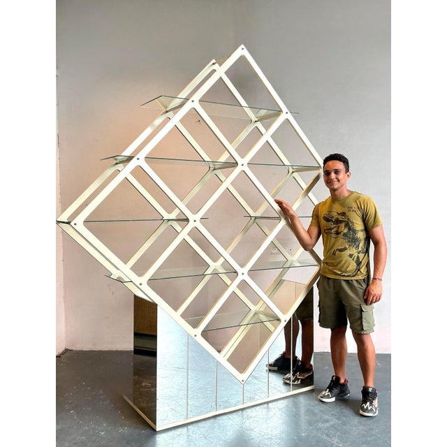 Vintage Mid Century Modern Diamond Etagere For Sale - Image 10 of 10