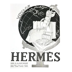1931 French Art Deco Hermes Travel, Golf Advertisement Print, Rare