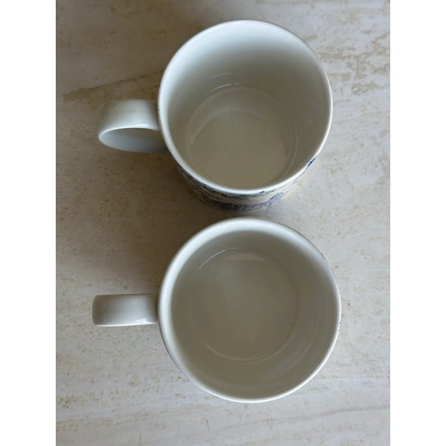 Blue Tiffany & Co. Mugs - Scenes of New York Toile Blue and White, Pair For Sale - Image 8 of 10
