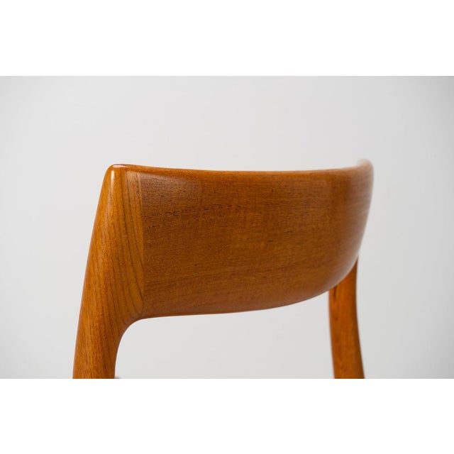 Model 77 Dining Chairs in Teak with Papercord Seats by Niels O. Møller for J.L. Møllers, Denmark, 1959, Set of 4 For Sale - Image 6 of 14