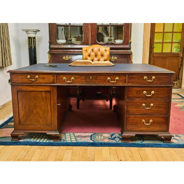 Large English Double-Sided Writing Desk For Sale - Image 9 of 16