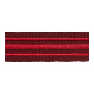 Sample - Schumacher X Miles Redd Military Stripe Tape in Red on Burgundy For Sale