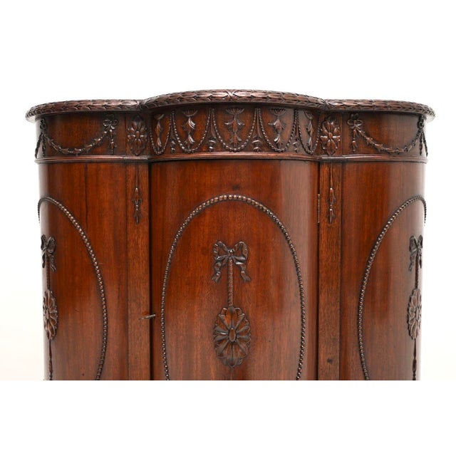 Brown Antique Georgian Adam Style Bow Front Cabinet, 1790 For Sale - Image 8 of 11