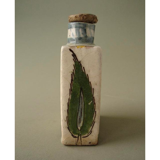 Ceramic Late 19th Century Square Ceramic Vase - Qajar Period For Sale - Image 7 of 12