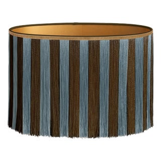 Palais Lampshade Jackie Chocolate & Smokey Blue – Fringes For Sale