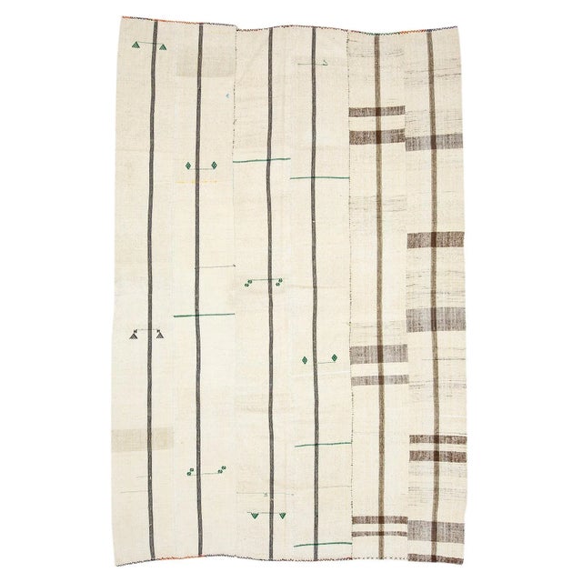 Textile Vintage Modern Turkish Kilim Rug For Sale - Image 7 of 7