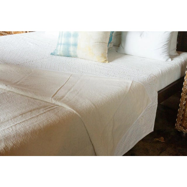 1990s Bela White Applique Coverlet For Sale - Image 5 of 7