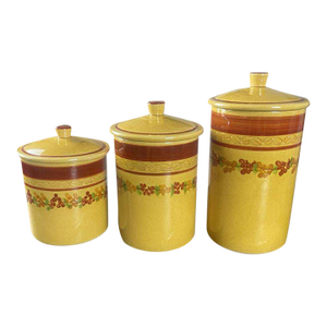 Euc Vintage Set of 3 Terre Provence France Ceramic Canisters
