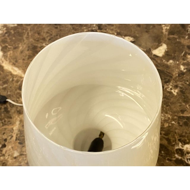 Cream Vintage Glass Mushroom Lamp, 1980s For Sale - Image 8 of 14