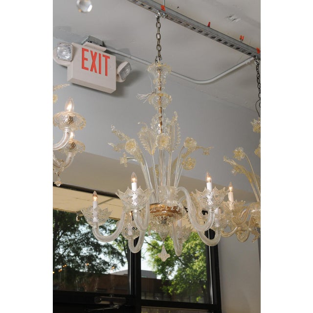 1940s Cascading 6-Light Murano Glass Chandelier For Sale - Image 17 of 17