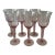 Set of 6 Vintage Pink Hand Blown Wine Goblets For Sale