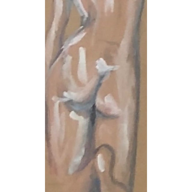 Ben, Nue de dos, Crayon, Gouache and Watercolor on Paper, Framed For Sale - Image 5 of 9