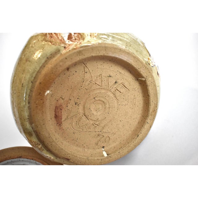 Brown Mid-Century Studio Pottery Earthenware Jar For Sale - Image 8 of 9