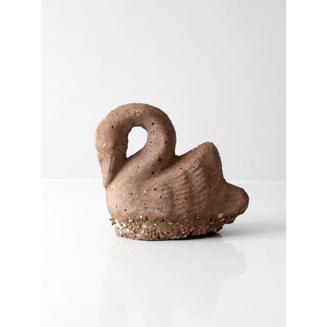 Vintage Brutalist Cement Swan Sculpture For Sale - Image 11 of 11