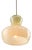 Mid-Century Modern Italian Brass and Yellow Glass Pendant Lamp For Sale