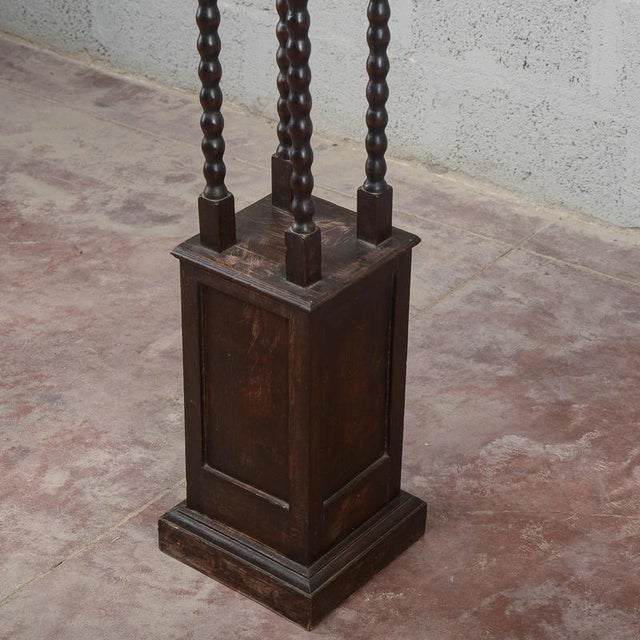 Dark Wood Turned Entrance Plant Stand For Sale - Image 14 of 16
