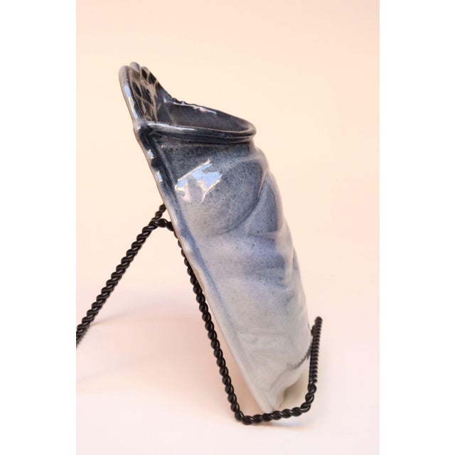 Blue Mid-Century Modern Studio Pottery Blue Ombré Letter Holder by Deanna Nichols For Sale - Image 8 of 18