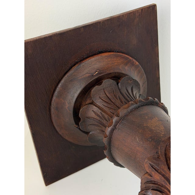 Antique Carved Wood Pedestal, 1890s For Sale - Image 16 of 17