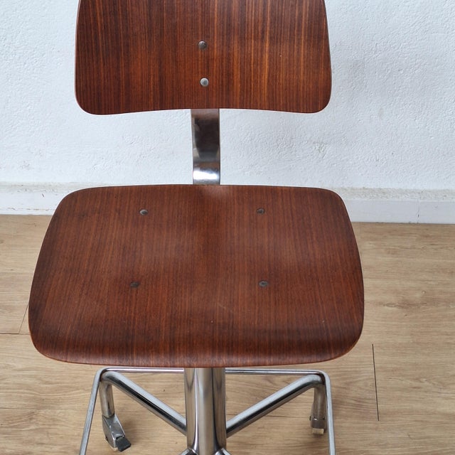 Office Swivel Chair in Plywood from Bremshey & Co., 1950s For Sale - Image 6 of 10