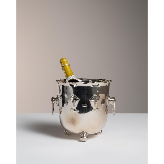 Silver Mid 20th Century France Silver Metal Ice Bucket For Sale - Image 8 of 15