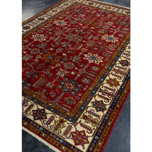 Contemporary Oriental Handmade Rug 6'10" x 9'9" For Sale - Image 3 of 4