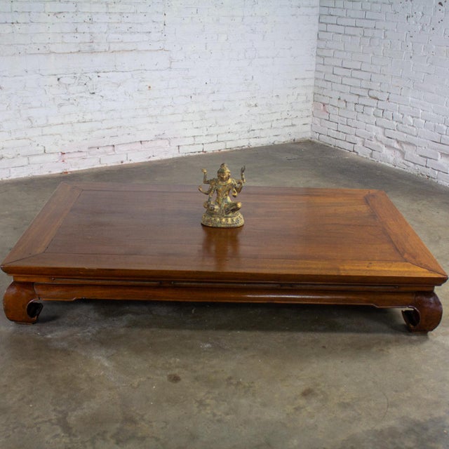 19th to Early 20th Century Chinese Ming Style Waisted Opium Bed or Monumental Coffee Table W/Chow Legs For Sale - Image 18 of 18