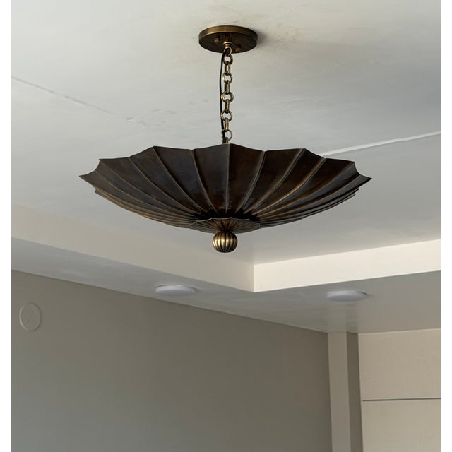 Antique Brass Pendant Light, Handmade Vintage Ceiling Light Fixture For Sale - Image 9 of 14