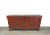 This deep rich reddish brown antique Chinese sideboard features handsome original brassware and hand carved boards on each...