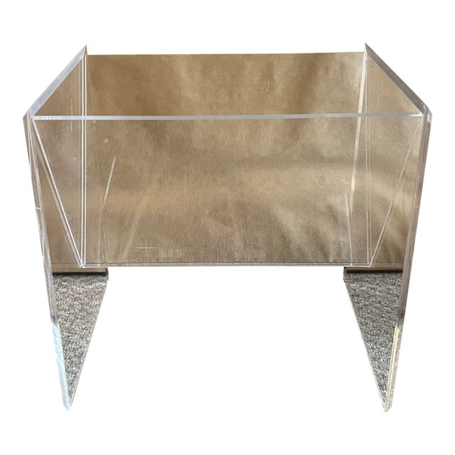 Vintage Mid-Century Modern Style Lucite Acrylic Magazine Rack. For Sale