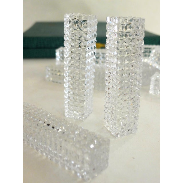Green Knife Holders Cut Into Small Facets in Lorraine Crystal, 1950s, Set of 12 For Sale - Image 8 of 15
