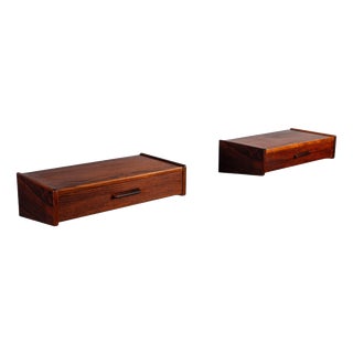Scandinavian Floating Nightstands in Rosewood, Denmark, 1960, Set of 2 For Sale