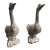 Pair of Vintage Brutalist Style Cast Metal Goose Sculptures For Sale