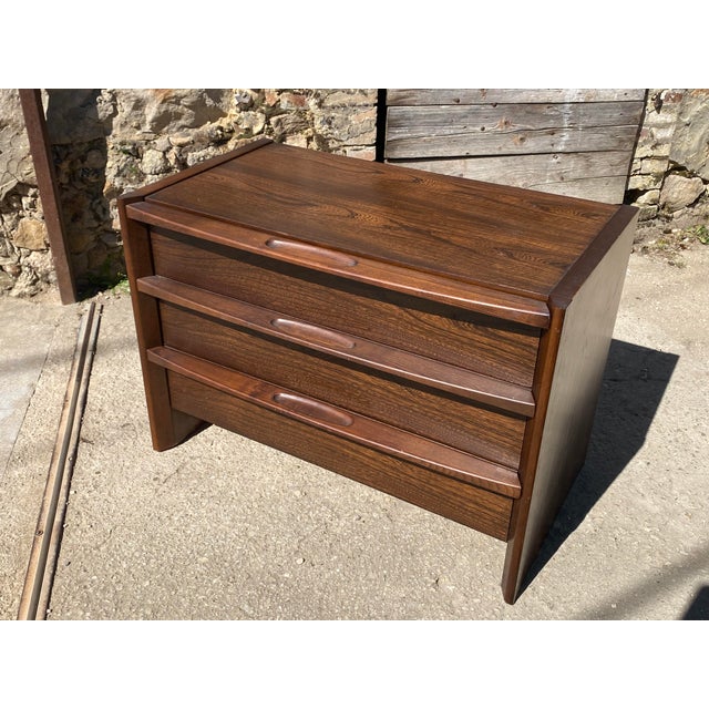 Vintage Veneer Chest of Drawers in Elm Wood, 1970s For Sale - Image 4 of 18