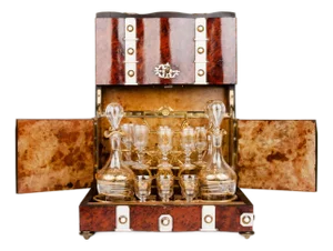 19th Century French Ormolu Mounted Burr Ash Tantalus
