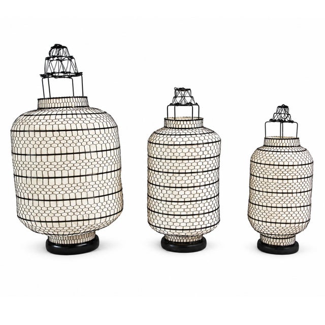 Nautical Vintage Cylinder Wire Pendant Lantern Large For Sale - Image 3 of 6