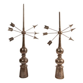 Pair of French Steel Architectural Roof Finials, c. 1900 For Sale